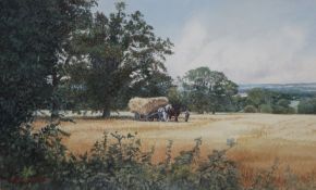 Geoffrey John Hallwatercolour'Last load of the day'signed31 x 51cm