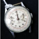 A gentleman's steel Swiss Orsa chronograph manual wind wrist watch, no strap.