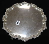 A 1930's silver salver by Asprey & Co, London 1935, 13in, 32.5 oz.