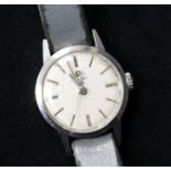 A lady's early 1960's steel Omega manual wind wrist watch.