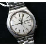 A gentleman's 1970's stainless steel Bulova Accutron wrist watch.