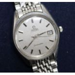 A gentleman's 1970's stainless steel Omega Seamaster automatic wrist watch.