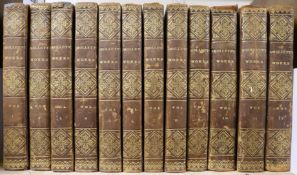 Smollett, Tobias - Works, 12 vols, 12mo, calf, London 1824