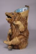 A Majolica bear jug (a.f.)