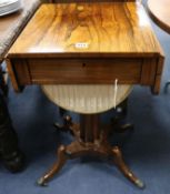 A George IV rosewood work table, W.45cm
