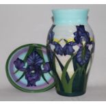 Sally Tuffin for Dennis China Works. An orchid design vase, no.46 and a dish, no.22