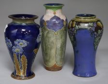 3 Doulton vases