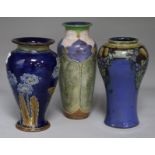 3 Doulton vases