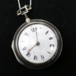 A George IV silver pair cased keywind verge pocket watch by John Richards.