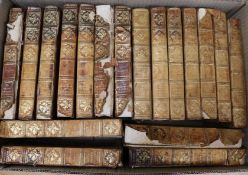 Scott, Sir Walter - The Works, 49 vols, calf bindings distressed and text damp stained, Edinburgh