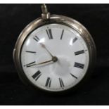 A George III silver pair-cased pocket watch.