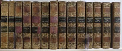 Edgeworth, Maria - Tales and Miscellaneous pieces, 14 vols, 8vo, calf with diced boards, vols 3-9