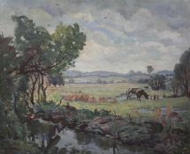 Ethelbert White (1891-1972)oil on canvasCattle in a river landscapesigned24 x 29in., unframed