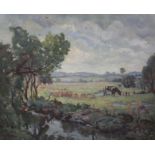 Ethelbert White (1891-1972)oil on canvasCattle in a river landscapesigned24 x 29in., unframed