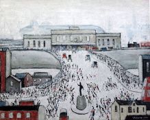 § Lawrence Stephen Lowry (1887-1976)colour print'Station Approach'signed in pencil and