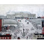 § Lawrence Stephen Lowry (1887-1976)colour print'Station Approach'signed in pencil and