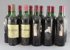 Nine bottles of Chateau Pichon-Longueville-Baron, 1966 and three bottles of Chateau Brane-