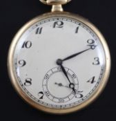 A 1930's 9ct gold keyless lever dress pocket watch by Paul Ditisheim and a 9ct gold albert with