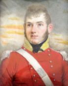 19th century English Schooloil on ivoryMiniature portrait of an army officer3.5 x 2.75in.