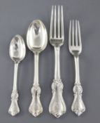 A canteen of Victorian silver double struck Albert pattern flatware by Elizabeth Eaton, comprising