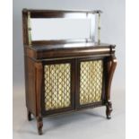 A Regency brass mounted rosewood chiffonier, W.3ft D.1ft 7in. H.4ft 2in.