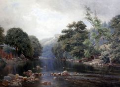 Harry Sutton Palmer (1854-1933)watercolourWooded river landscapesigned14 x 20.25in.