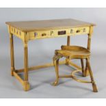 A Stewart Linford HMS Victory 'Admiral's Collection' oak and copper chart table with matching saddle