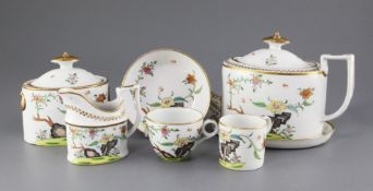 A rare Minton sixty piece Chinese rockwork garden pattern tea and coffee service, c.1805, each piece