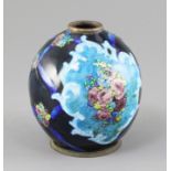 Camille Fauré (1874-1956). A Limoges enamel floral ovoid vase, early 20th century, decorated with