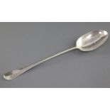 A George I silver Hanovarian rat tail pattern hash spoon by Samuel Green, London, 1725, 12.75in, 4