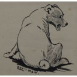 Louis Wain (1860-1939)pen and inkSketch of a seated dogsigned4.5 x 4.5in.
