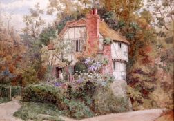 Thomas Nicholson Tyndale (1858-1936)pair of watercoloursCottages and gardenssigned9 x 13in.