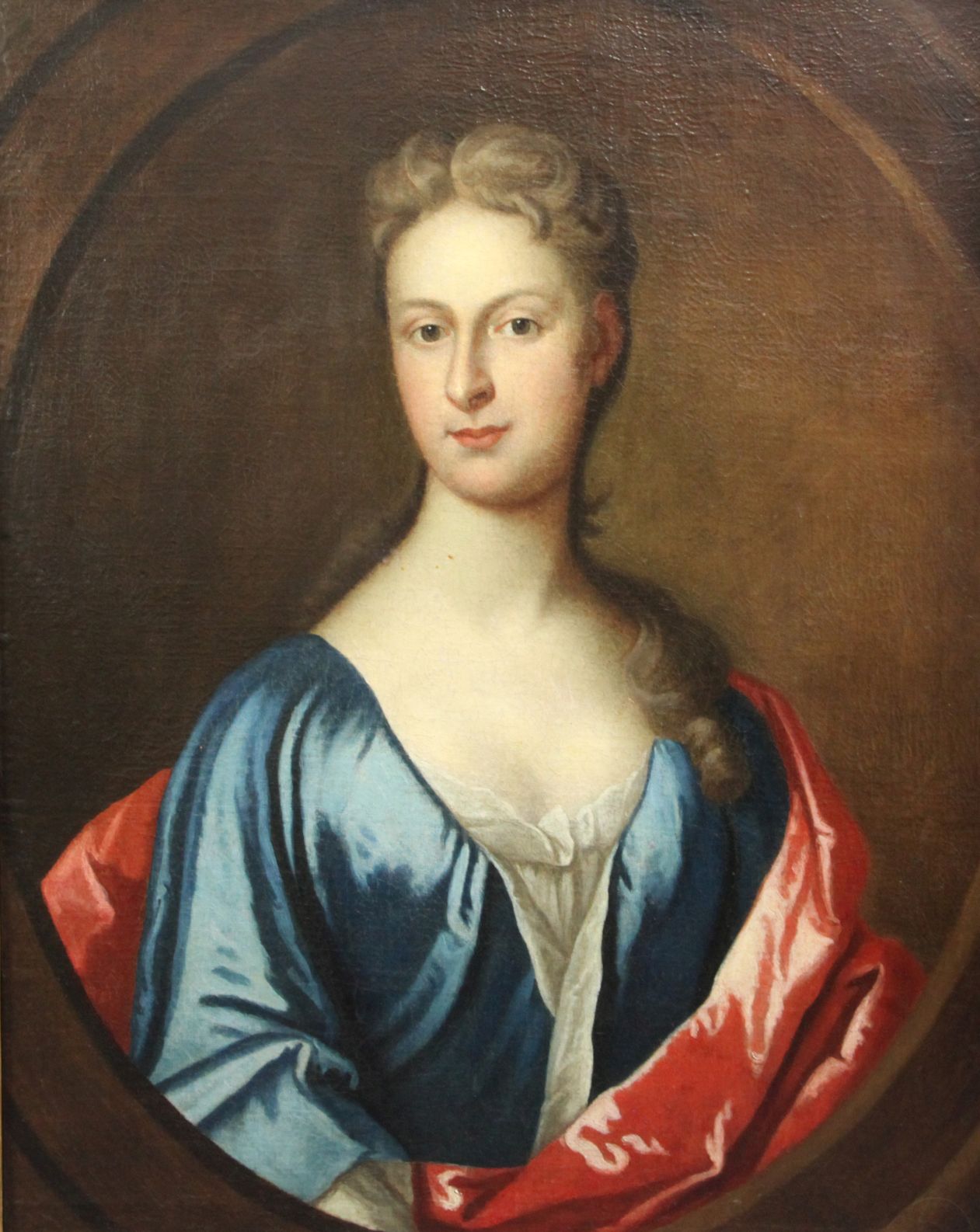 Mid 18th century English Schooloil on canvasPortrait of a lady wearing a blue dress29.5 x 24.5in