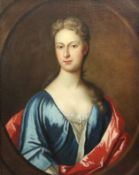Mid 18th century English Schooloil on canvasPortrait of a lady wearing a blue dress29.5 x 24.5in