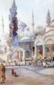 J. Pavlikevitch (Russian circa 1900)pencil and watercolourView of the Grand Mosque,