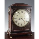 Handley & Moore. A Regency mahogany hour repeating bracket clock, in plain architectural case, the