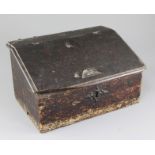 A 17th century oak and pine lap desk, with marquetry inlaid foliate decoration, W.1ft. D.7.5in. H.