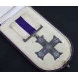 A Military Cross medal to Lieutenant Francis Rennie Daniel, with a Gordon Highlanders badge,