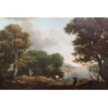 Attributed to Anthony Thomas Devis (1729-1816)pair of oils on canvasRiver landscapes with cattle and