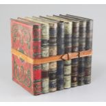 A Huntley & Palmer novelty biscuit tin, late 19th century, modelled as eight leather bound books,