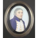 Frederick Buck (1771-1839)oil on ivoryMiniature of a naval officer2.25 x 1.75in.
