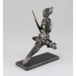 § Sydney Harpley (1927-1992). A bronze model, 'Girl on a Swing', signed in the bronze, on black