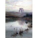 Charles Whymper (1853-1941)watercolourCoots in marshland with ruins of Luxor beyondsigned14 x 10in.