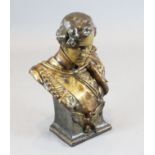 A Goldscheider earthenware bust of a Prussian gentleman in uniform, height 25in.