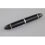 A Louis Vuitton Ltd edition black crocodile skin fountain pen with 18ct white gold nib.