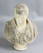 Edward Bowring Stephens (1815-1882). A 19th century carved marble bust of a gentleman wearing