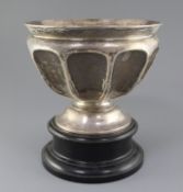 An Edwardian silver rose bowl by Marples & Co, of circular form, with fluted panels, Sheffield,