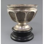 An Edwardian silver rose bowl by Marples & Co, of circular form, with fluted panels, Sheffield,