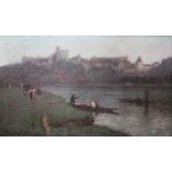 Herbert Edward Pelham Hughes-Stanton (1870-1937)oil on canvasPunting on the river at Windsorsigned