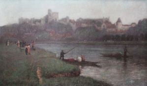 Herbert Edward Pelham Hughes-Stanton (1870-1937)oil on canvasPunting on the river at Windsorsigned